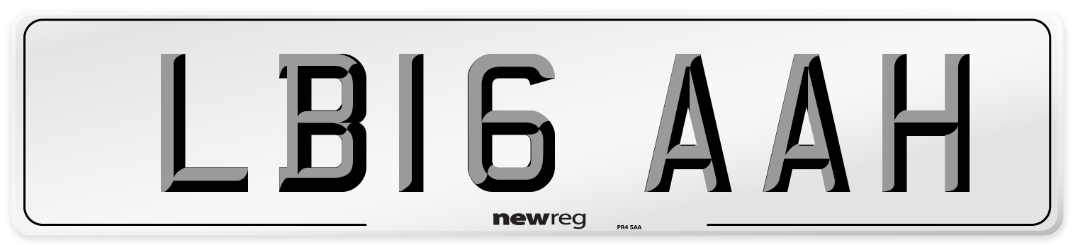 LB16 AAH Number Plate from New Reg